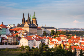 Obraz premium Prague Castle and Saint Vitus Cathedral, Czech Republic. Panoramic view