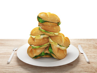 Panini con insalata formaggio o hamburger