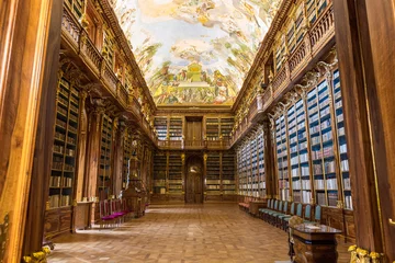 Foto auf Alu-Dibond Historische Bibliothek des Klosters Strahov in Prag, Philosophischer Saal © daliu