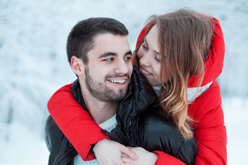 Young couple resting in park
