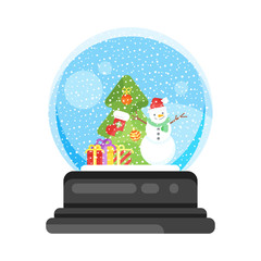 new year and xmas glass ball with snowman