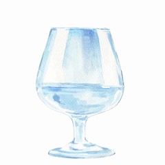 Wine glass. Watercolor illustration, isolated on white