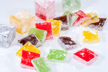assorted colored turkish delight