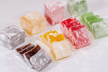 assorted colored turkish delight