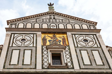 Fototapeta na wymiar pediment of Basilica San Miniato al Monte