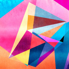 Abstract watercolor geometric background