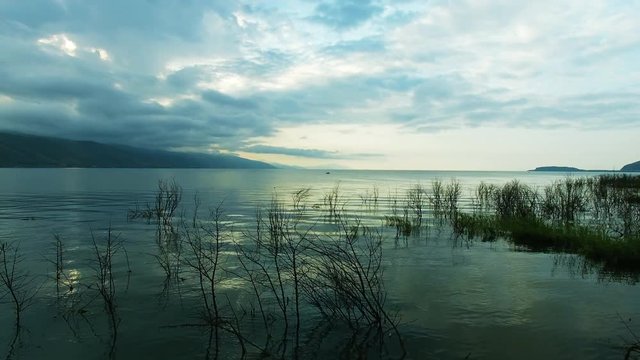 Fishermen on the mountain lake Sevan in Armenia