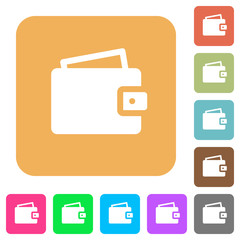 Obraz premium Wallet rounded square flat icons