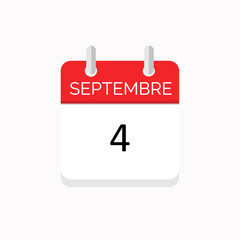 icone rouge à spirale calendrier