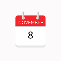 icone rouge à spirale calendrier