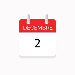 icone rouge à spirale calendrier