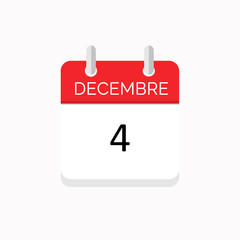 icone rouge à spirale calendrier