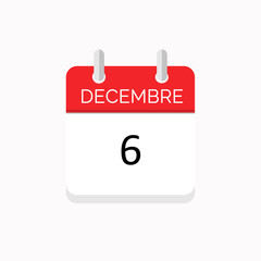 icone rouge à spirale calendrier