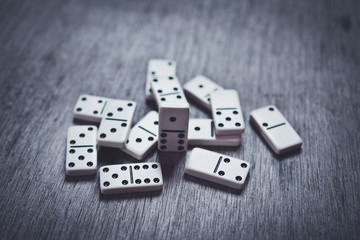 Dominoes isolated on a table