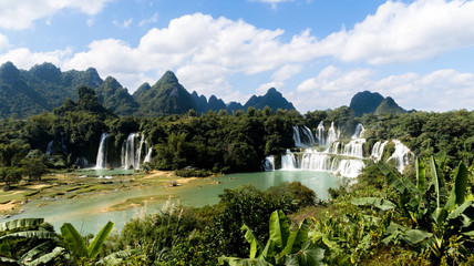 Subtropical Detian Waterfalls on the Chinese Vietnamese border