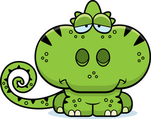 Cartoon Sad Chameleon