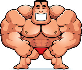 Cartoon Bodybuilder Flexing - 131972068