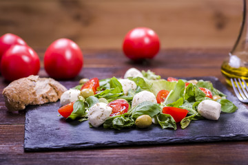 salad with mozzarella and tomatoes