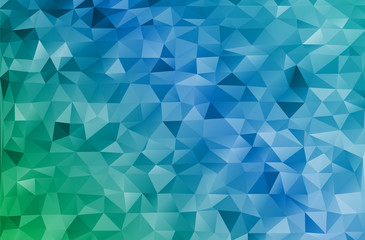 Fototapeta na wymiar Colorful magic pattern. Aquamarine abstract vector geometric triangle texture background for business card and web backdrop. Mosaic design templates