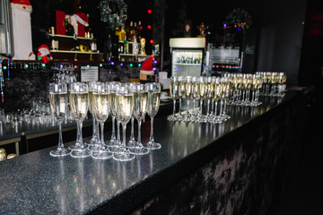 glasses on the bar