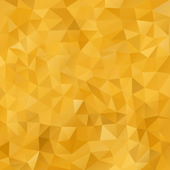 Golden abstract vector geometric triangle texture background for business card and web backdrop. Colorful magic pattern. Mosaic design templates