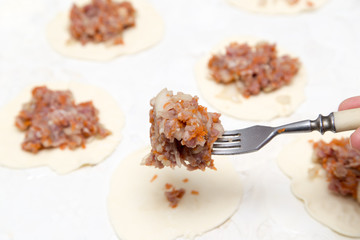 cooking dumplings from dough