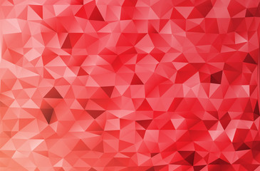 Fototapeta premium Red Valentine Day romantic love abstract vector geometric triangle texture background for business card and web backdrop. Mosaic design templates
