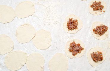 cooking dumplings from dough