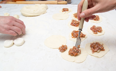 cooking dumplings from dough