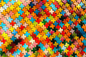 abstract rainbow colourful brick wall in a background image