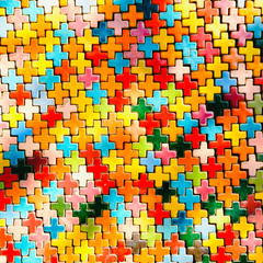 abstract rainbow colourful brick wall in a background image