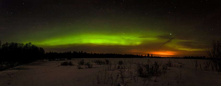 Green Arc Of Northern Lights I Winter