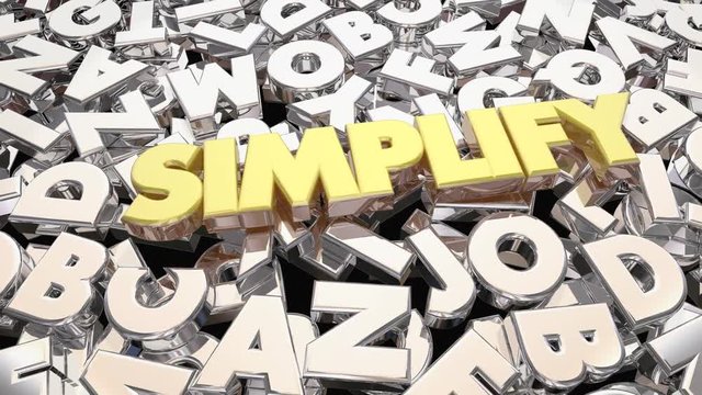 Simplify Complication Complex Message Word Letters 3d Animation