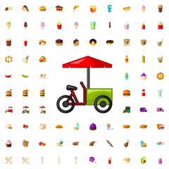 fast food cart icon illustration