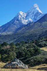 Ama Dablam (6812 m) (view from Tengboche monastery) - Nepal, Himalayas