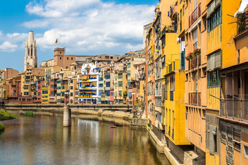 Colorful houses in Girona