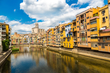 Colorful houses in Girona