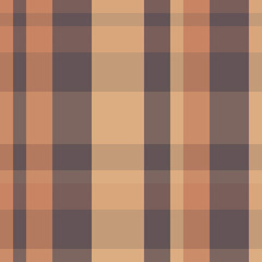 Traditional plaid in brown and beige cells. Tartan seamless vect