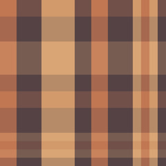 Traditional plaid in brown and beige cells. Tartan seamless vect