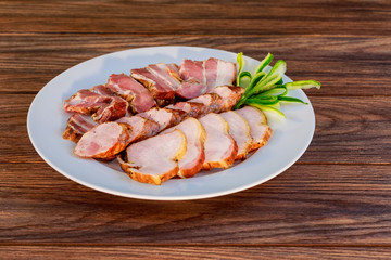 Assorted deli meats - ham, sausage, salami, parma, prosciutto, bacon