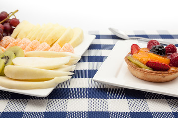 fruit tart on plate