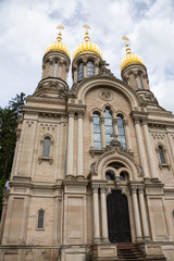 Fototapeta na wymiar Russisch-Orthodoxe Kirche auf dem Neroberg in Wiesbaden, Hessen