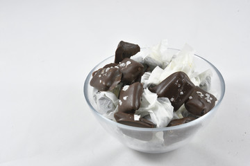 Homemade candy in a glass bowl