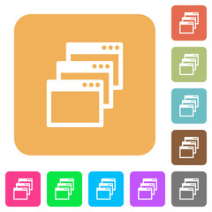 Cascade window view mode rounded square flat icons