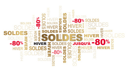 Fototapeta premium SOLDES HIVER NUAGE DE MOTS -80