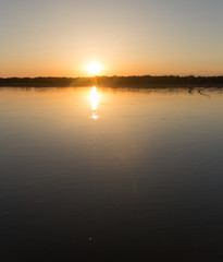 a beautiful sunset on the river