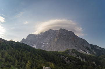 panorama of the Julian Alps, lenticular cloud