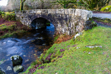 Stream and old bridge, Dartmoor.