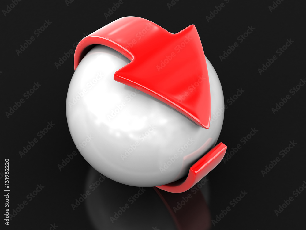 Poster arrow around sphere. image with clipping path