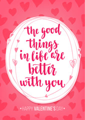 Handwritten vintage lettering romantic quote.